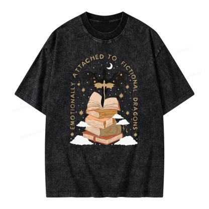 Pagewing Fantasy Romance Reader Gift Romantacy Unisex Washed T-shirt