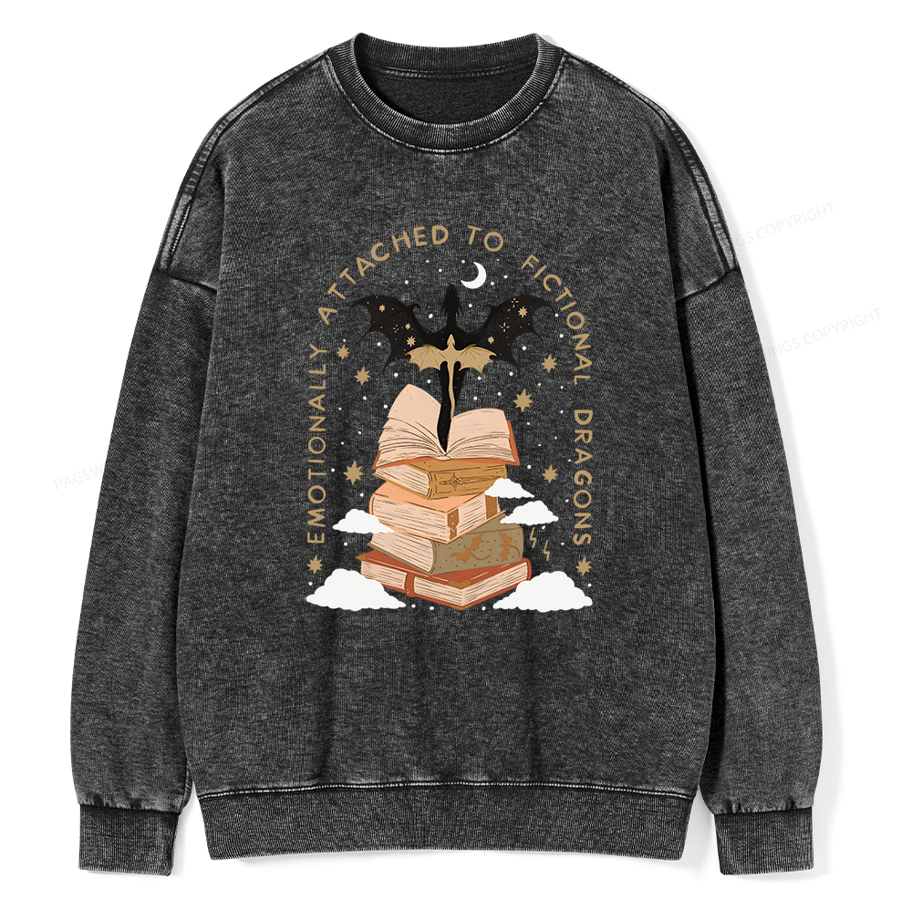 Pagewing Fantasy Romance Reader Gift Romantacy Unisex Washed Sweatshirt