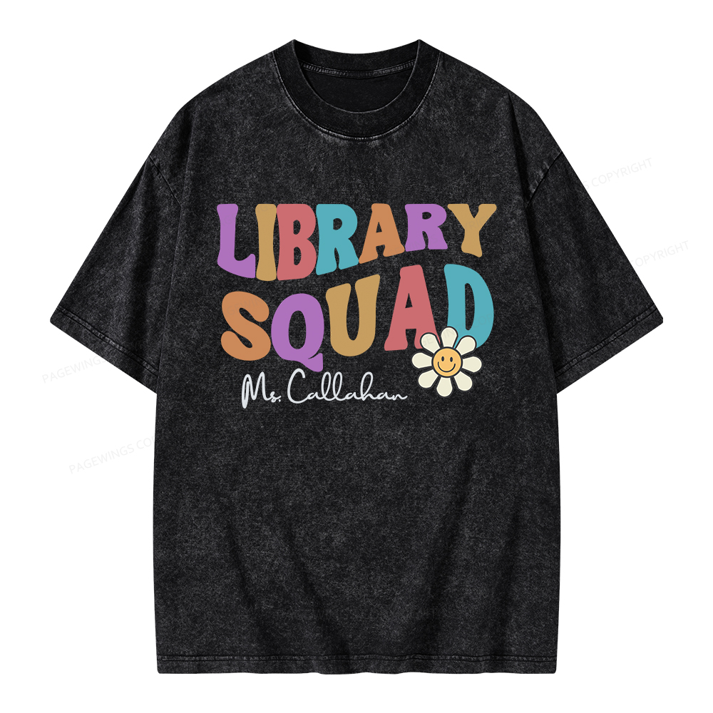 Pagewings Personalized Library Team Unisex Washed T-shirt