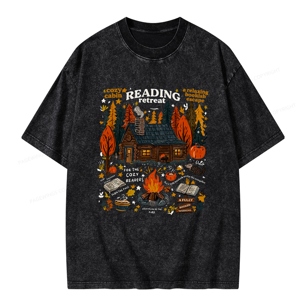 Pagewings Reading Retreat Unisex Washed T-shirt