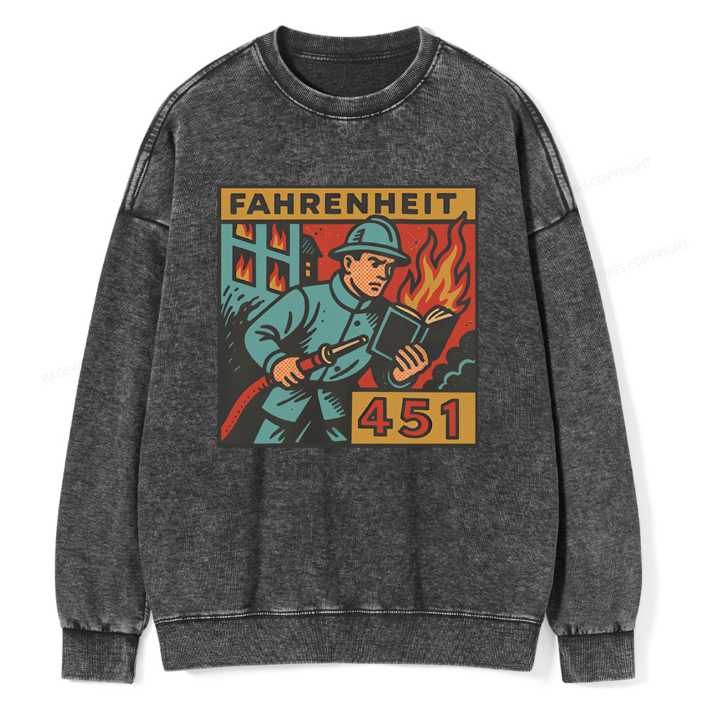 Pagewings Literature 451 Unisex Washed Sweatshirt