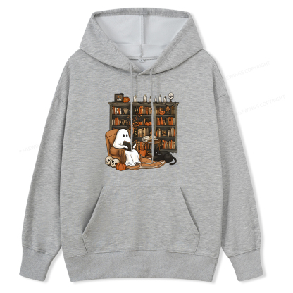 Pagewings Halloween Ghost Reading Books Unisex Classic Hoodie