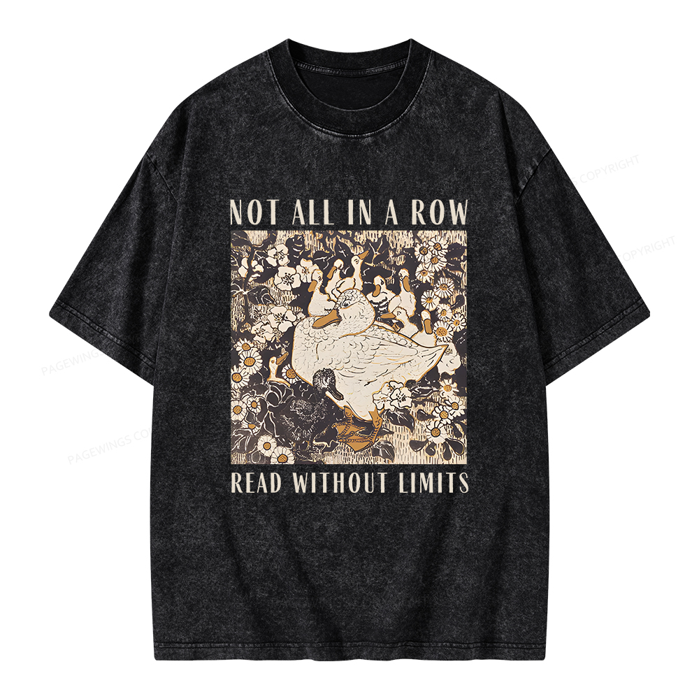 Pagewings Not All In A Row Read Without Limits Unisex Washed T-shirt