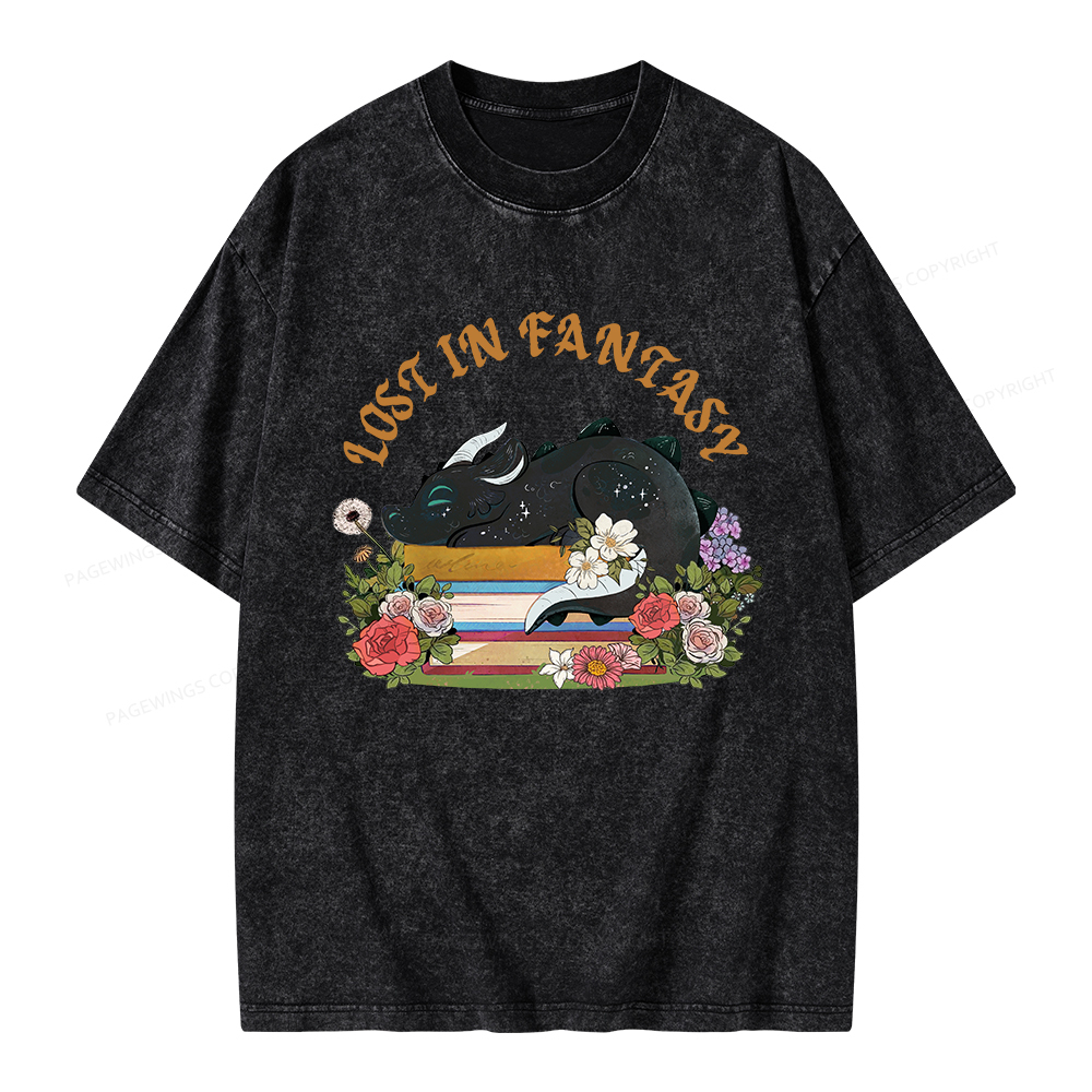 Pagewings Lost In Fantasy Unisex Washed T-shirt