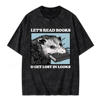 Pagewings Let’s Read Books & Get Lost In Looks Unisex Washed T-shirt