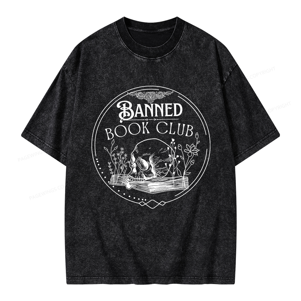 Pagewings Banned Book Club Unisex Washed T-shirt