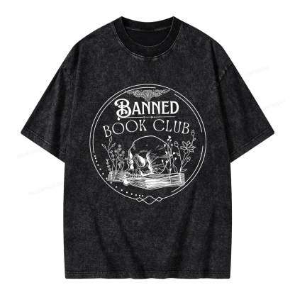 Pagewings Banned Book Club Unisex Washed T-shirt
