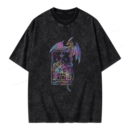 Pagewings Lost In Fantasy Unisex Washed T-shirt