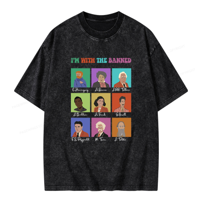 Pagewings I'm With The Banned Unisex Washed T-shirt