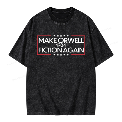 Pagewings Make Orwell Fiction Again Unisex Washed T-shirt