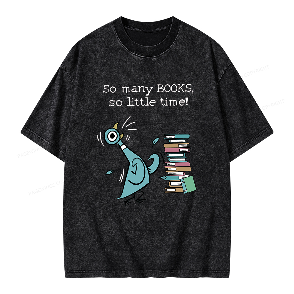 Pagewings So Many Books So Little Time Unisex Washed T-shirt
