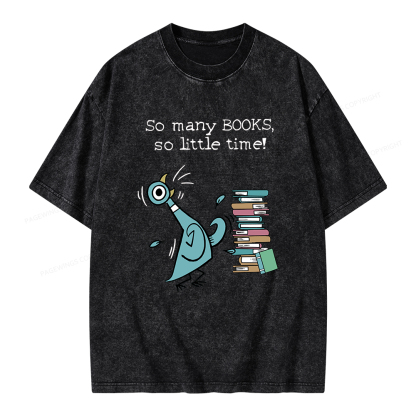Pagewings So Many Books So Little Time Unisex Washed T-shirt