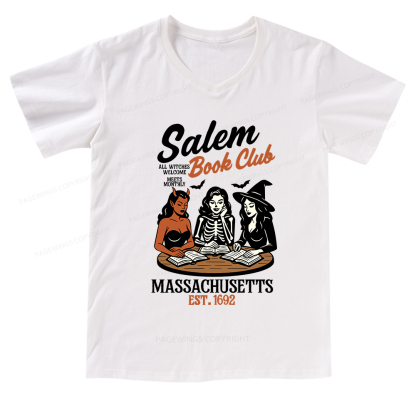 Pagewings Salem Book Club V-neck T-shirt
