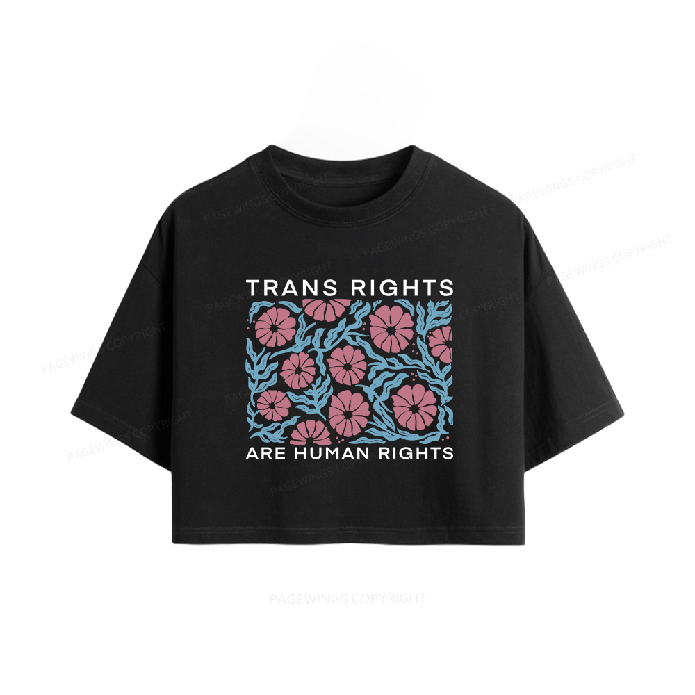 Pagewings Trans Rights Are Human Rights Women Crop Tops