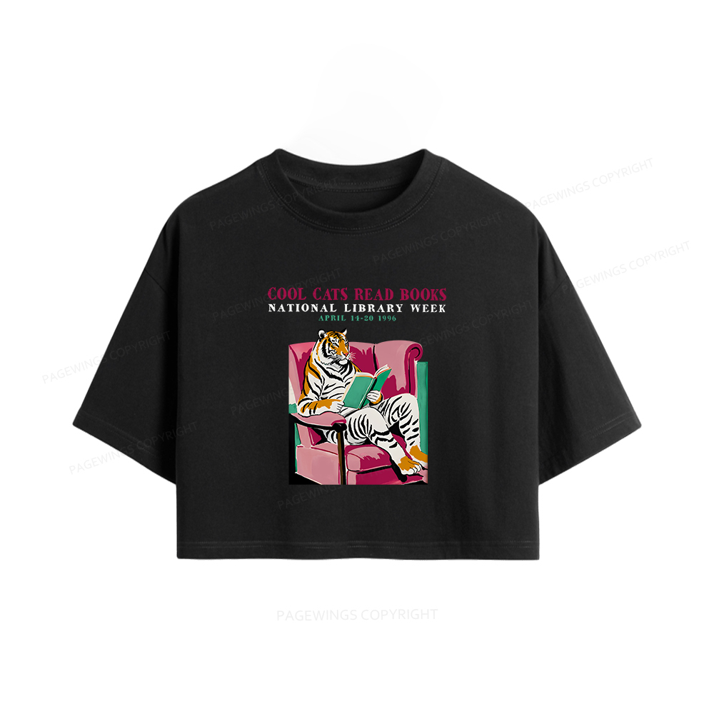 Pagewings Library Week Poster 1996 Women Crop Tops