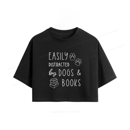 Pagewings Dogs And Books Women Crop Tops