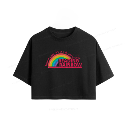 Pagewings Reading Rainbow Women Crop Tops
