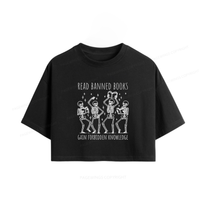 Pagewings Reading Books Tee Book Lover Gift Women Crop Tops