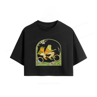 Pagewings Frog And Toad Book Vintage Women Crop Tops