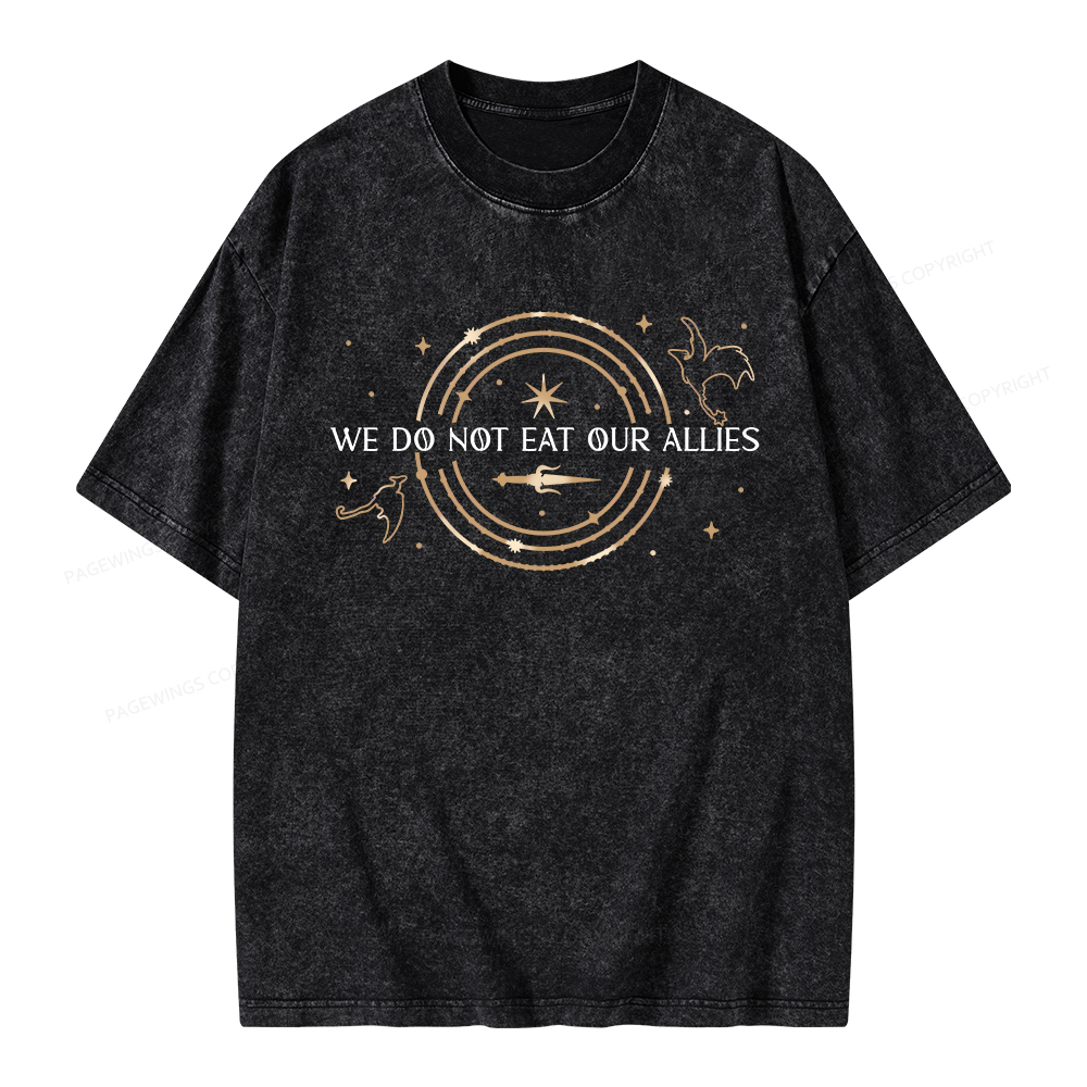 Pagewings We Do Not Eat Our Allies Unisex Washed T-shirt