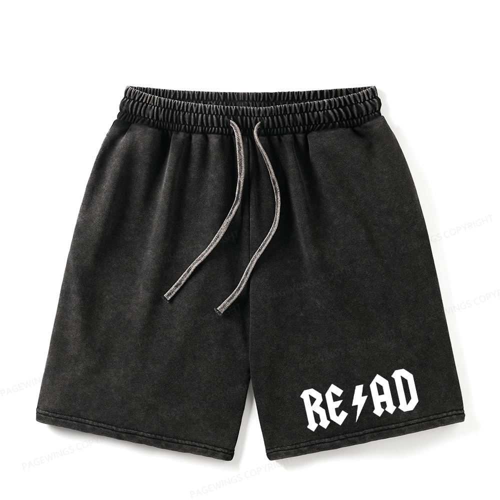 Pagewings Read Back In The Library Unisex Washed Shorts