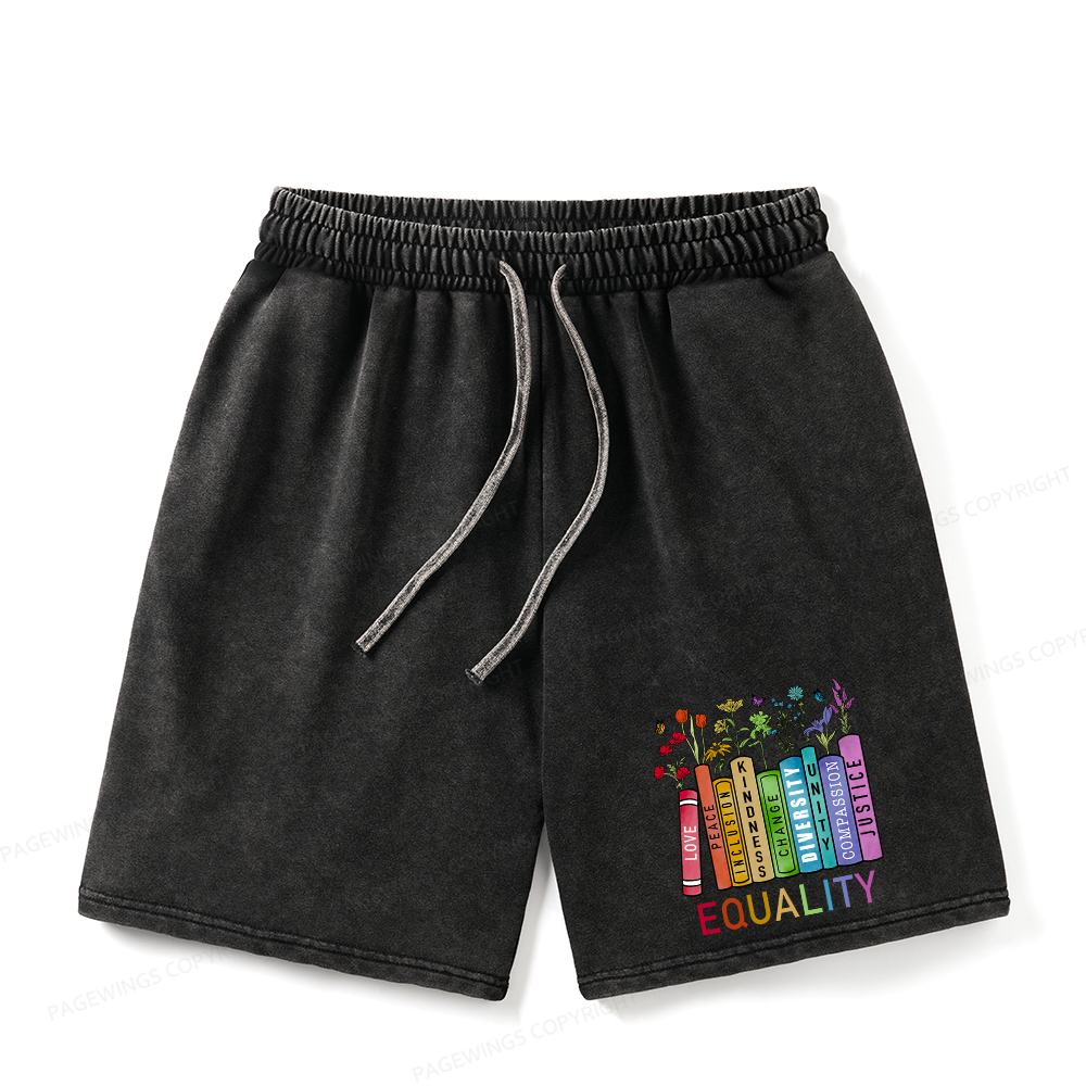 Pagewings Equal Rights Unisex Washed Shorts