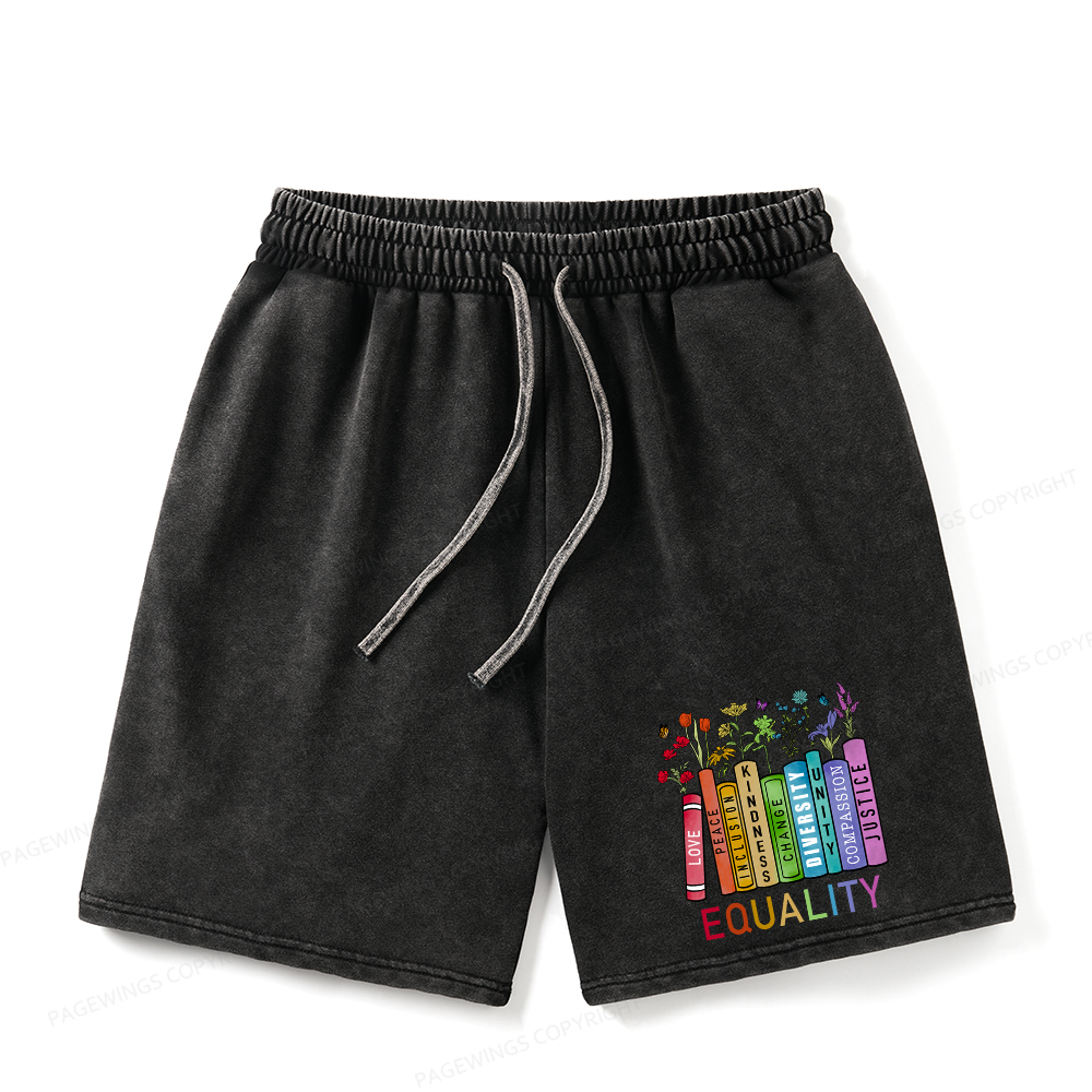 Pagewings Equal Rights Unisex Washed Shorts