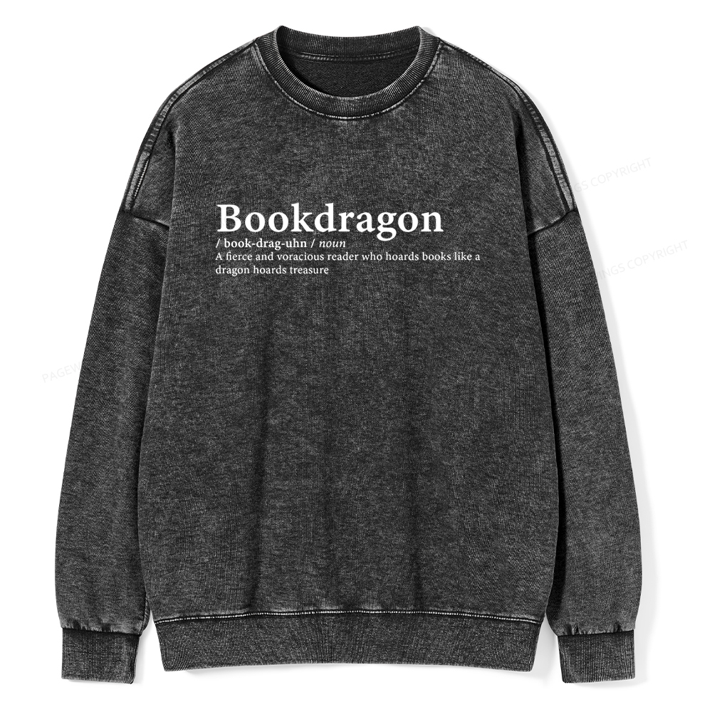 Pagewin Bookvoyager: Journey Through Words book lover Unisex Washed Sweatshirt