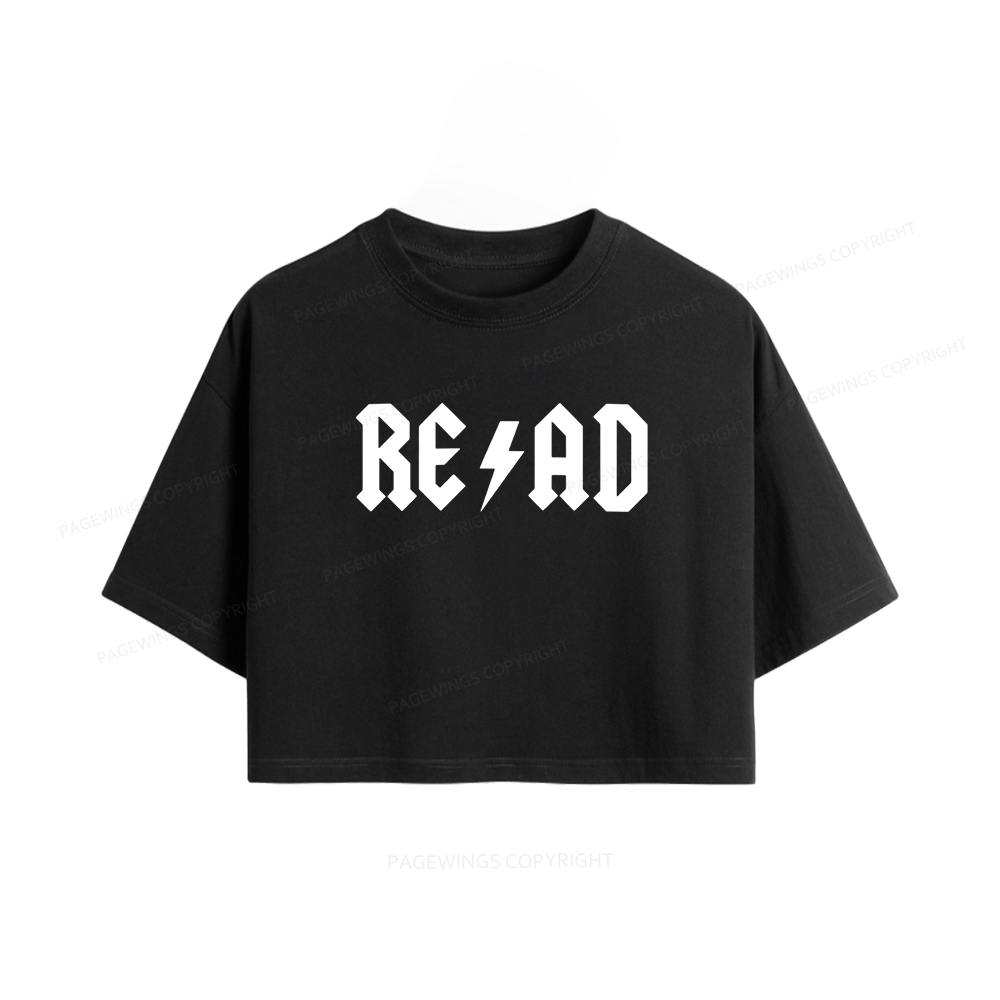 Pagewings Read Back In The Library Women Crop Tops