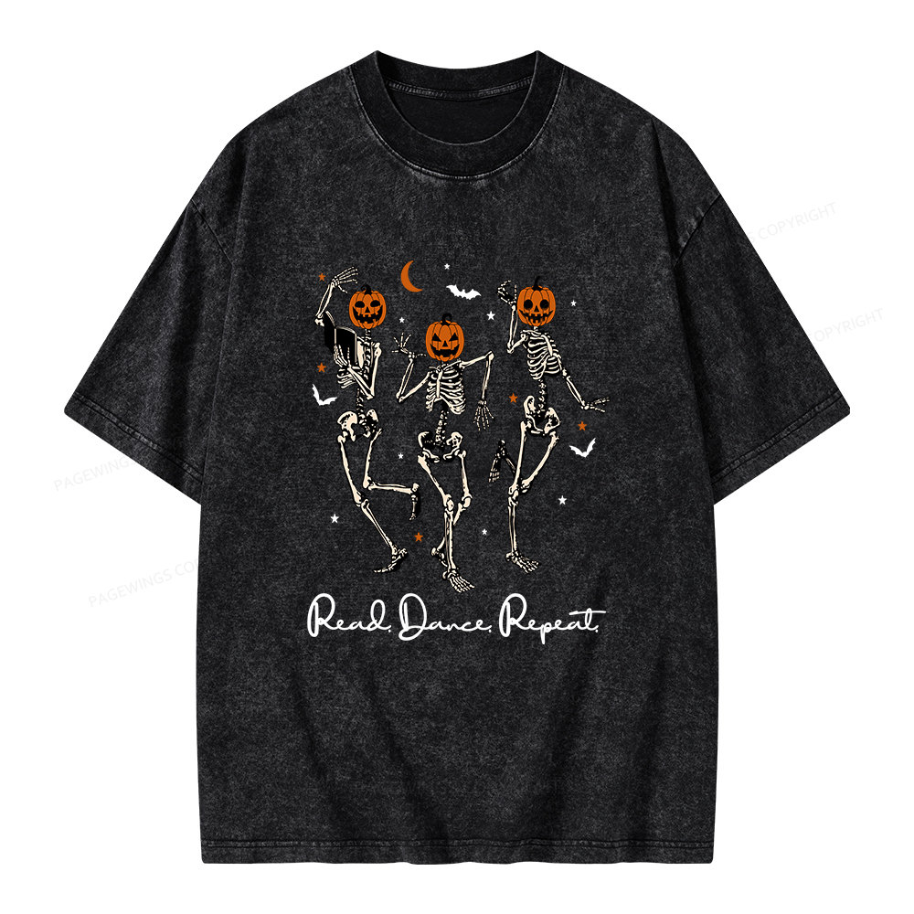 Pagewings Read Dance Repeat Unisex Washed T-shirt