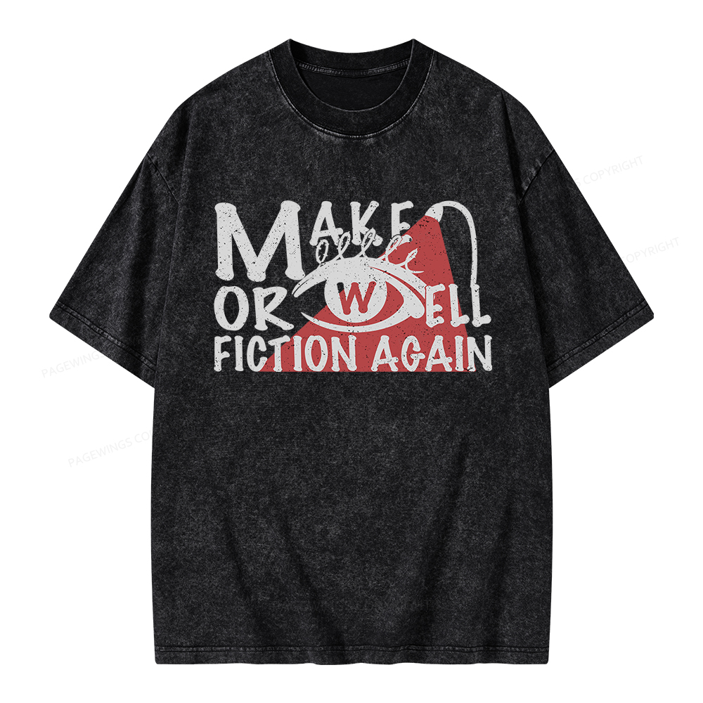 Pagewings Make Orwell Fiction Again Unisex Washed T-shirt