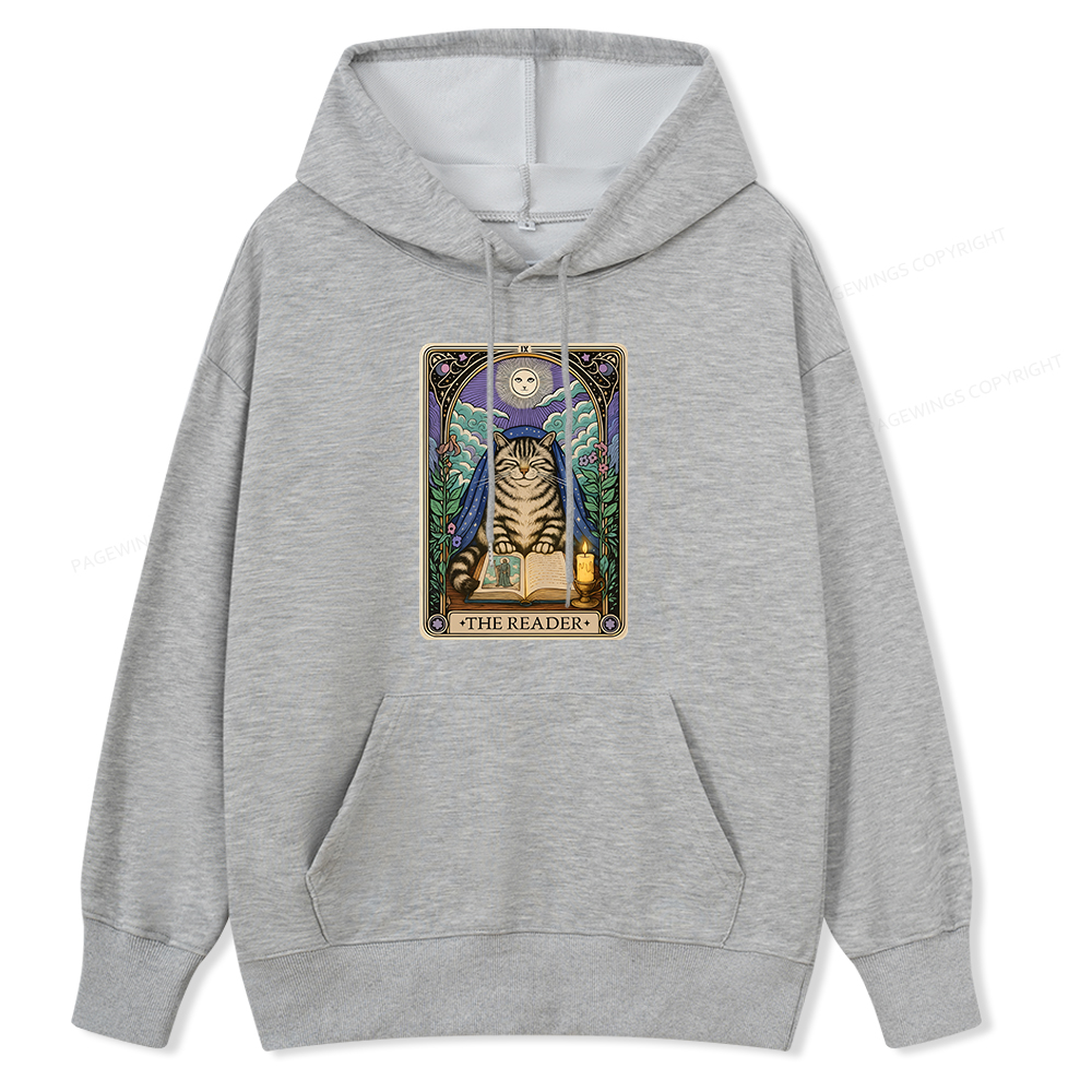 Pagewings The Reader Cat Tarot Cards Unisex Classic Hoodie