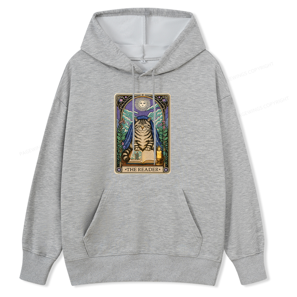 Pagewings The Reader Cat Tarot Cards Unisex Classic Hoodie