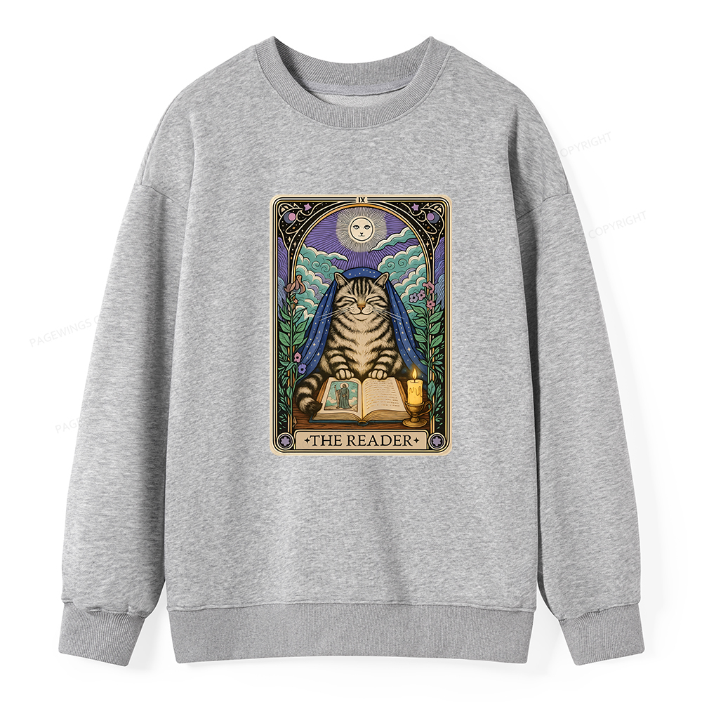 Pagewings The Reader Cat Tarot Cards Unisex Classic Sweatshirt