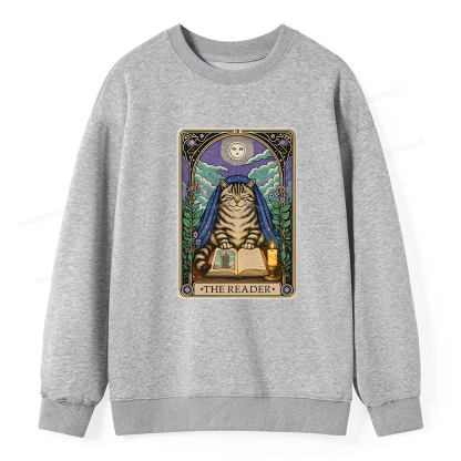 Pagewings The Reader Cat Tarot Cards Unisex Classic Sweatshirt