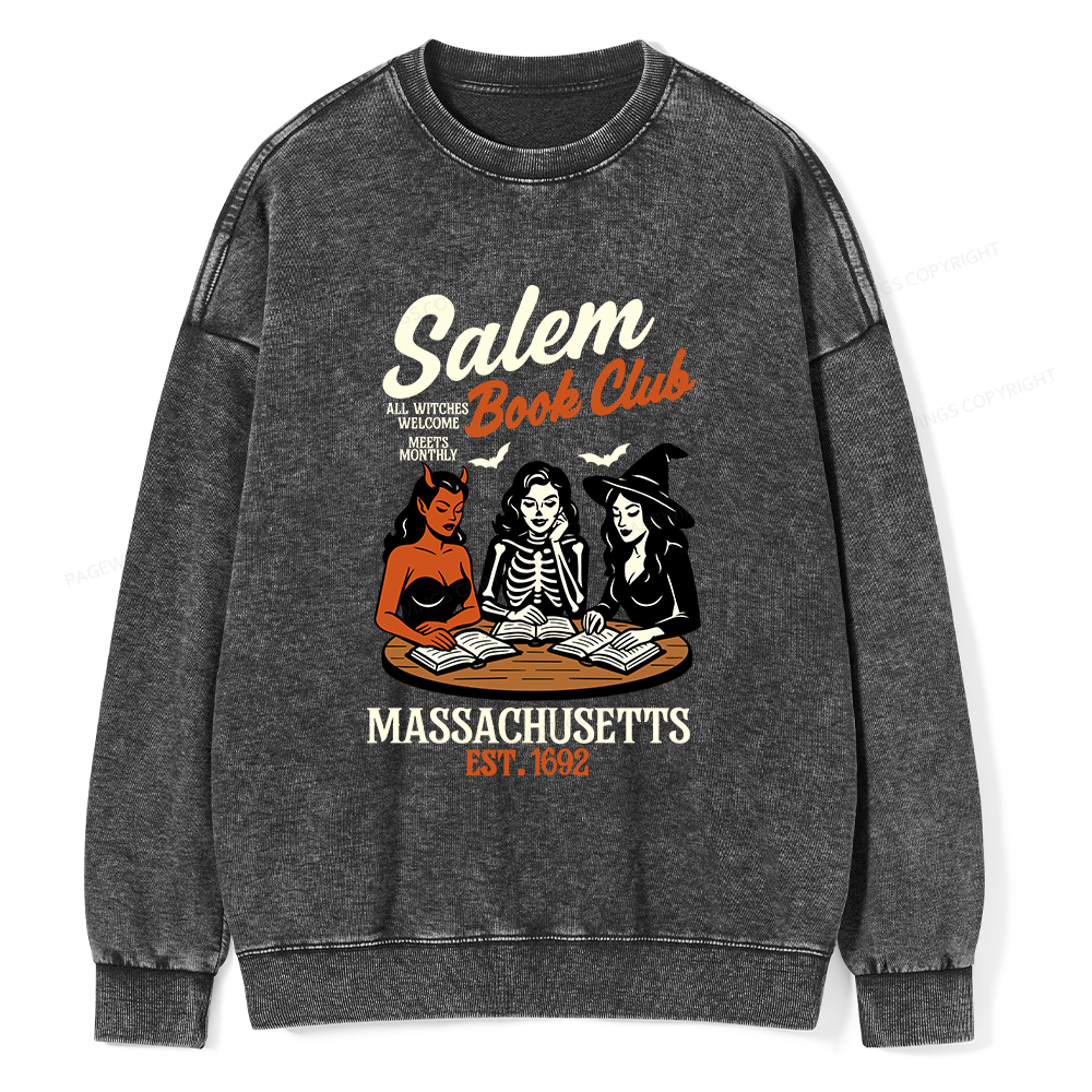 Pagewings Salem Book Club Unisex Washed Sweatshirt