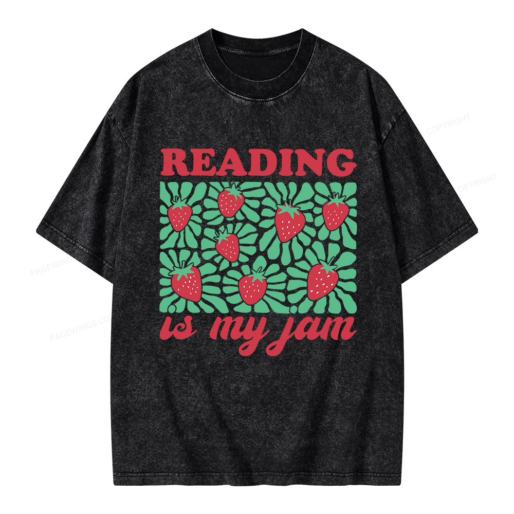 Pagewings Reading Is My Jam Unisex Washed T-shirt