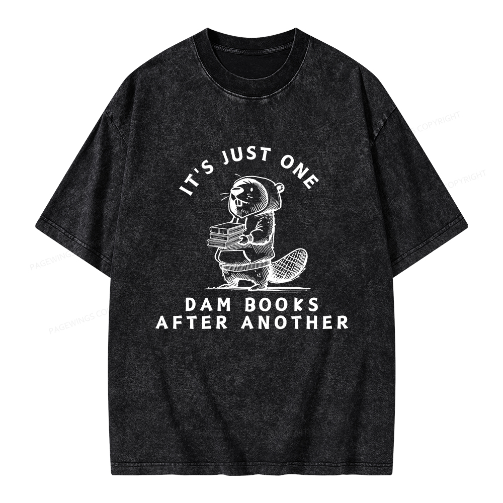 Pagewings It’s Just One Dam Books After Another Unisex Washed T-shirt
