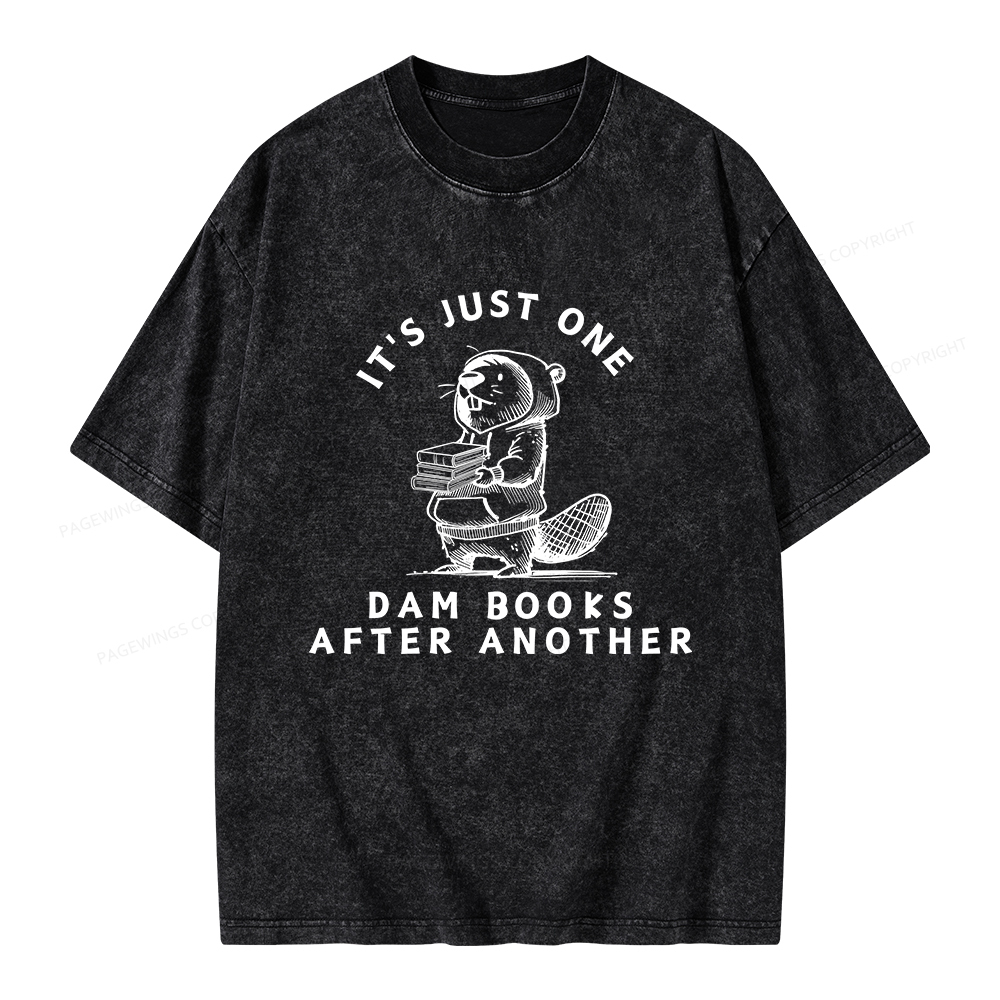 Pagewings It’s Just One Dam Books After Another Unisex Washed T-shirt