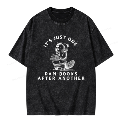 Pagewings It’s Just One Dam Books After Another Unisex Washed T-shirt
