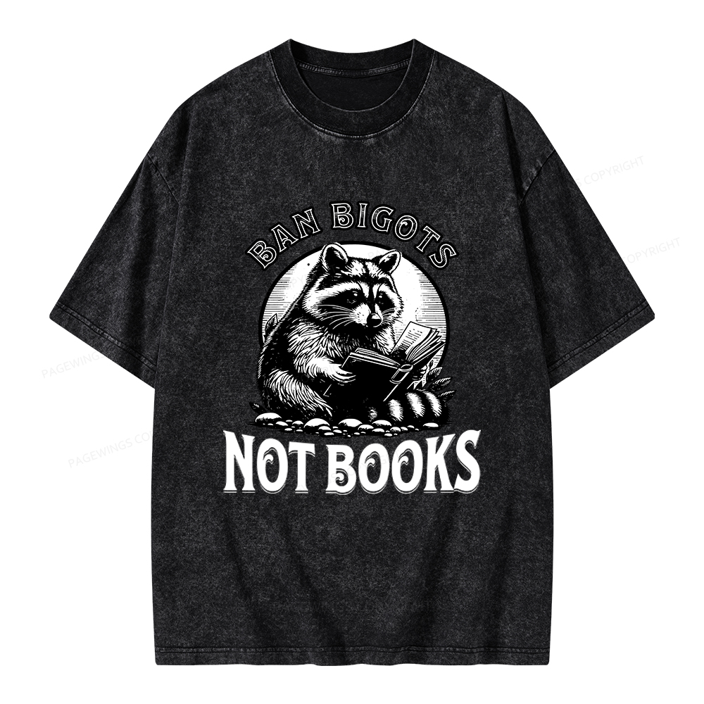 Pagewings Ban Bigots Not Books Unisex Washed T-shirt