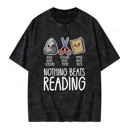 Pagewings Nothing Beats Reading Unisex Washed T-shirt
