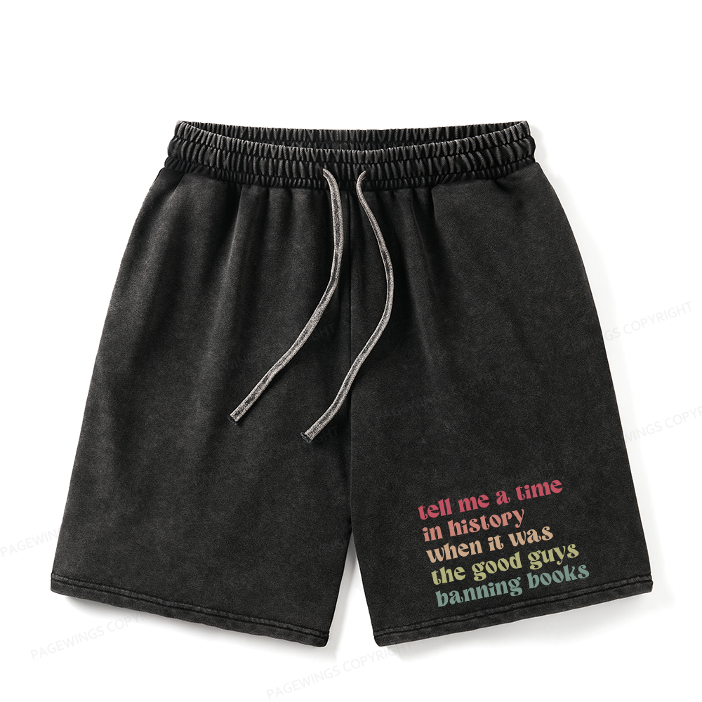 Pagewings Tell Me a Time in History Unisex Washed Shorts
