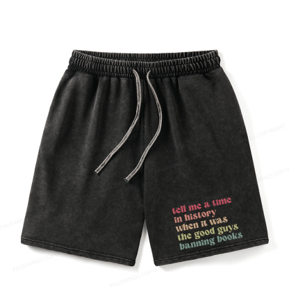 Pagewings Tell Me a Time in History Unisex Washed Shorts