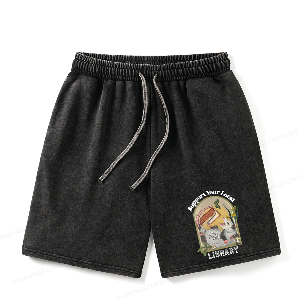 Pagewings Library Readers Make Leaders Jersey Unisex Washed Shorts