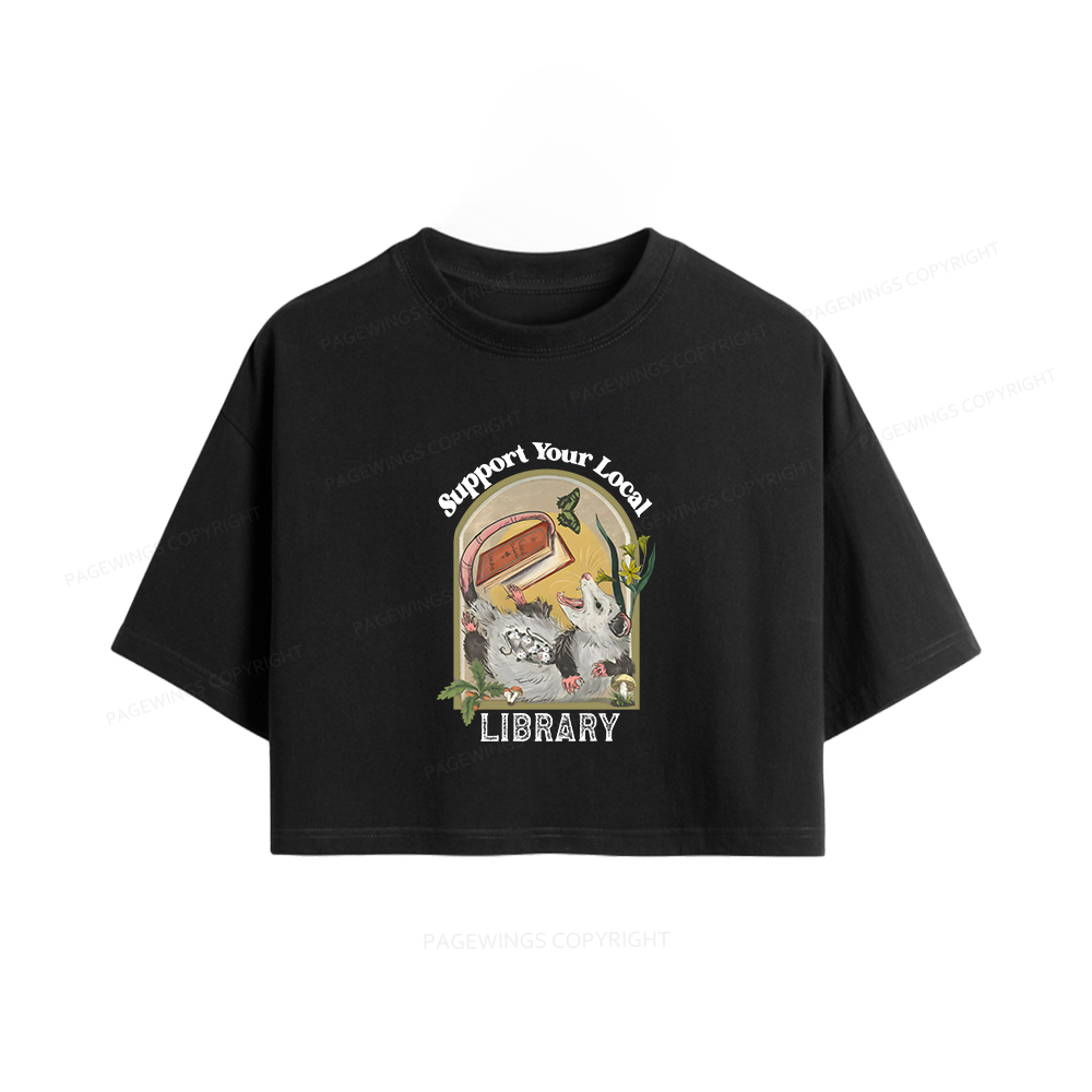 Pagewings Library Readers Make Leaders Jersey Women Crop Tops