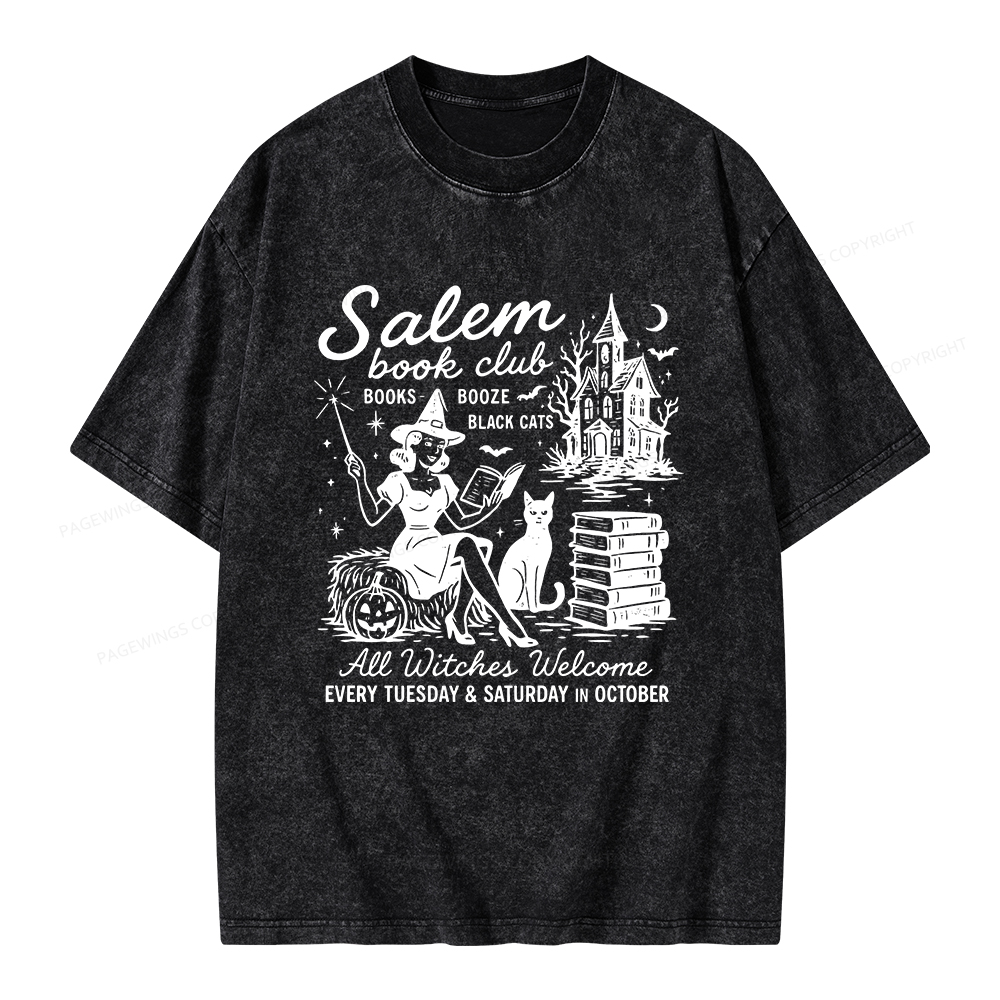 Pagewings Salem Book Club Unisex Washed T-shirt