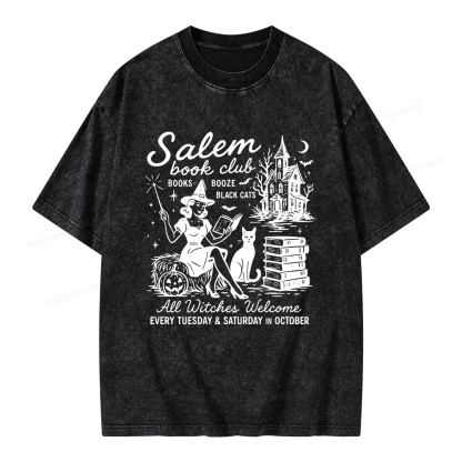 Pagewings Salem Book Club Unisex Washed T-shirt