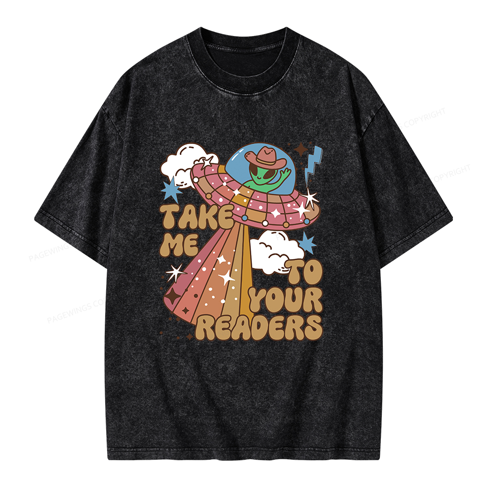 Pagewings Take Me To Your Readers Unisex Washed T-shirt