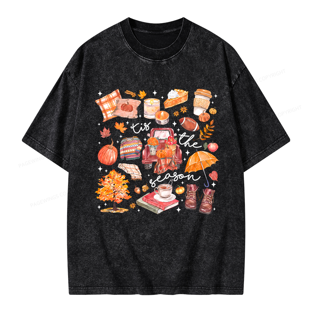 Pagewings Tis the Season Unisex Washed T-shirt